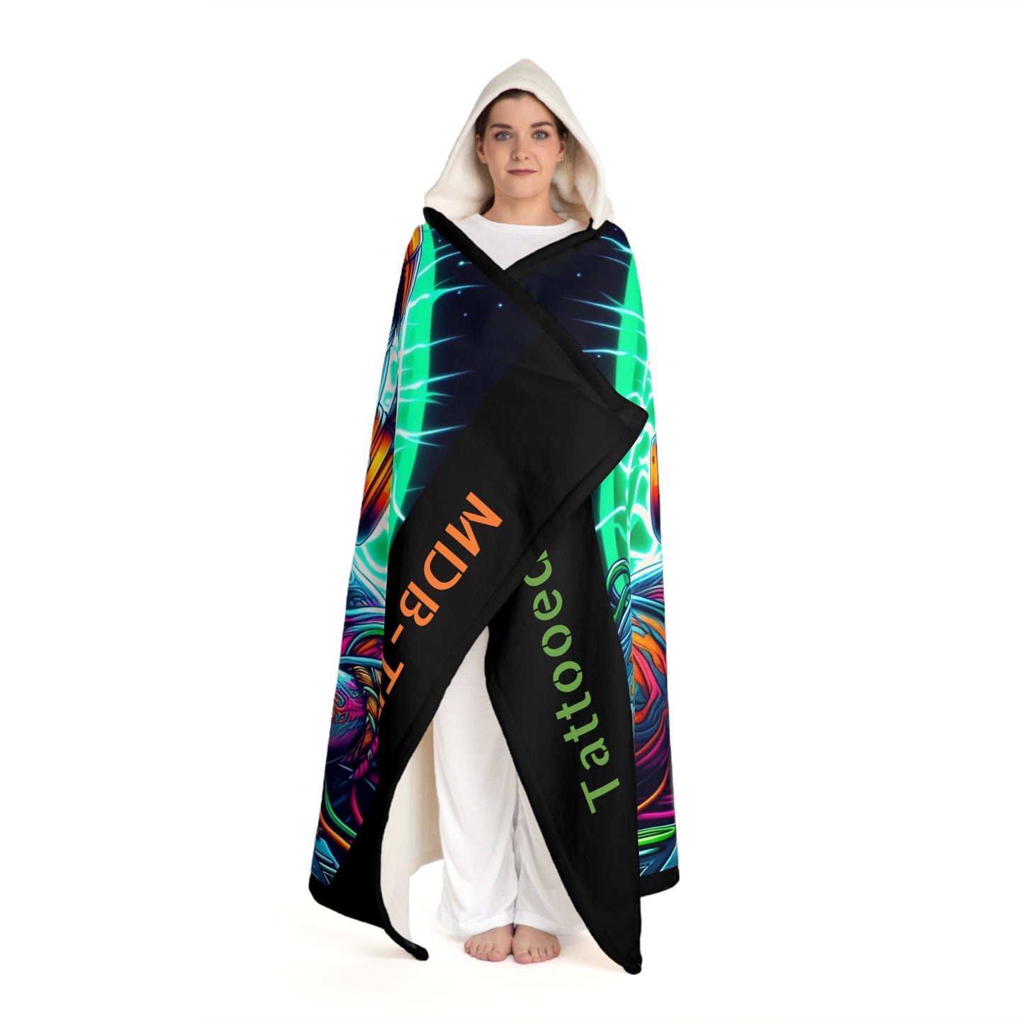 MDBTDJ#2 Hooded Sherpa Fleece Blanket Tattooed Dj's Limited Edition, All Over Prints, Tattooed Djs Shop