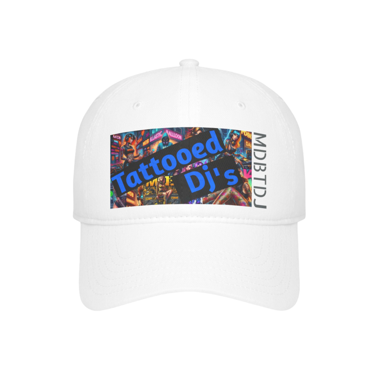 MDBTDJ#LPBCOG White - Low Profile Baseball Cap Tattooed Dj's Limited Edition, Hats, Hats, Tattooed Djs Shop