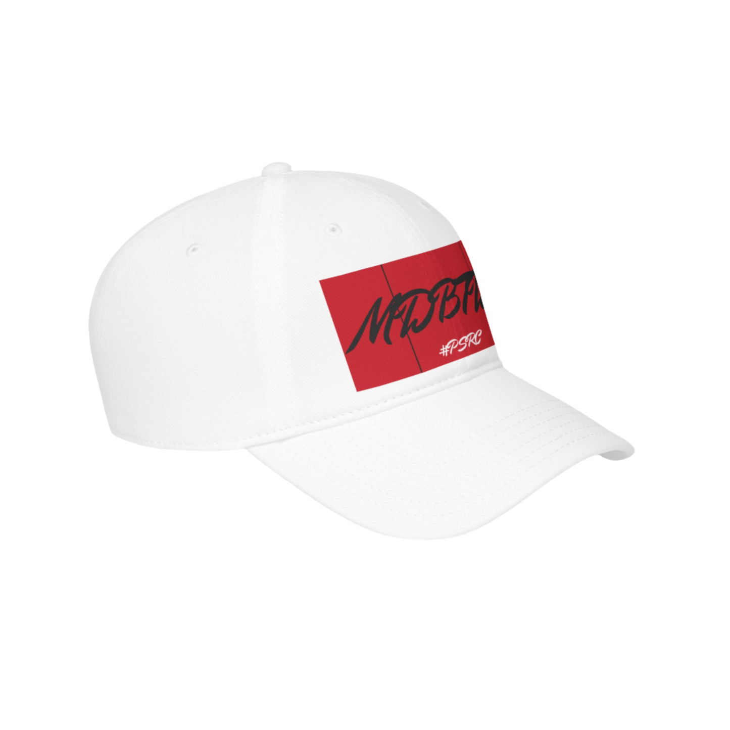 MDBTDJ#PSRC White - Low Profile Baseball Cap, Hats, Hats, Tattooed Djs Shop