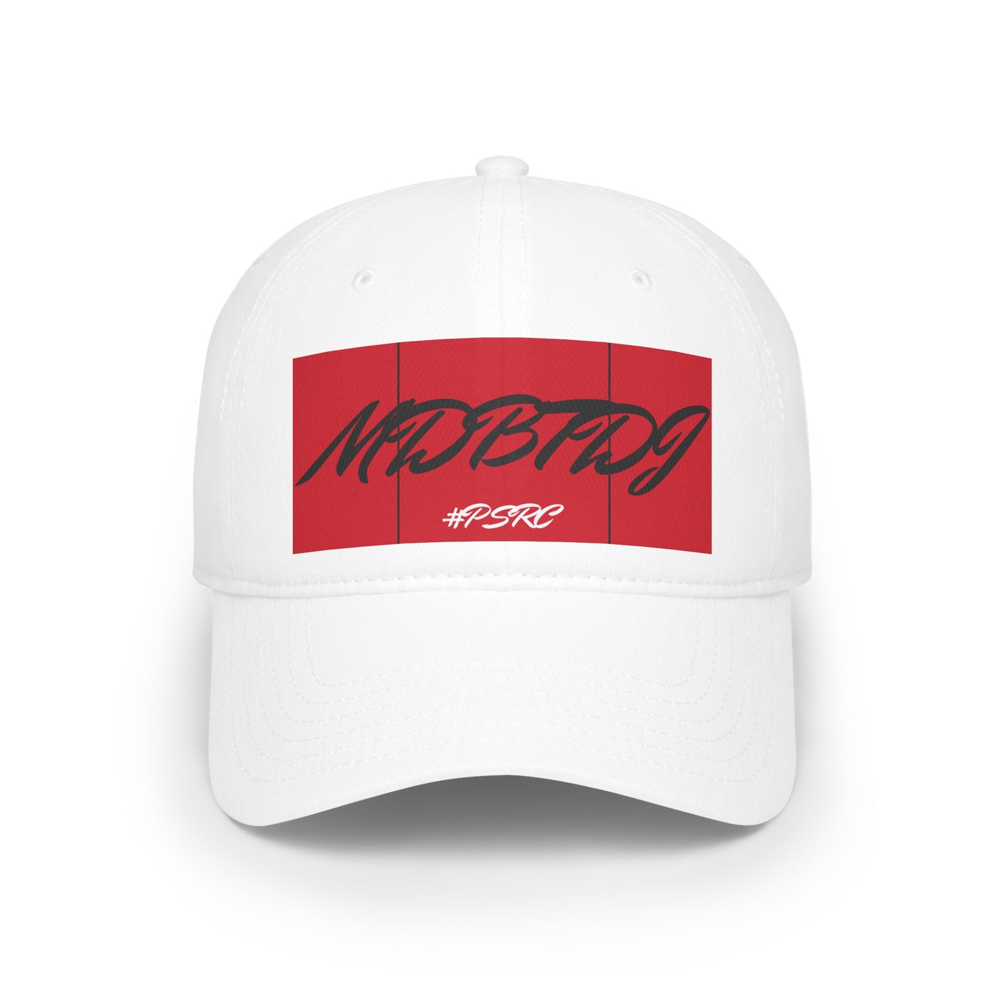 MDBTDJ#PSRC White - Low Profile Baseball Cap, Hats, Hats, Tattooed Djs Shop