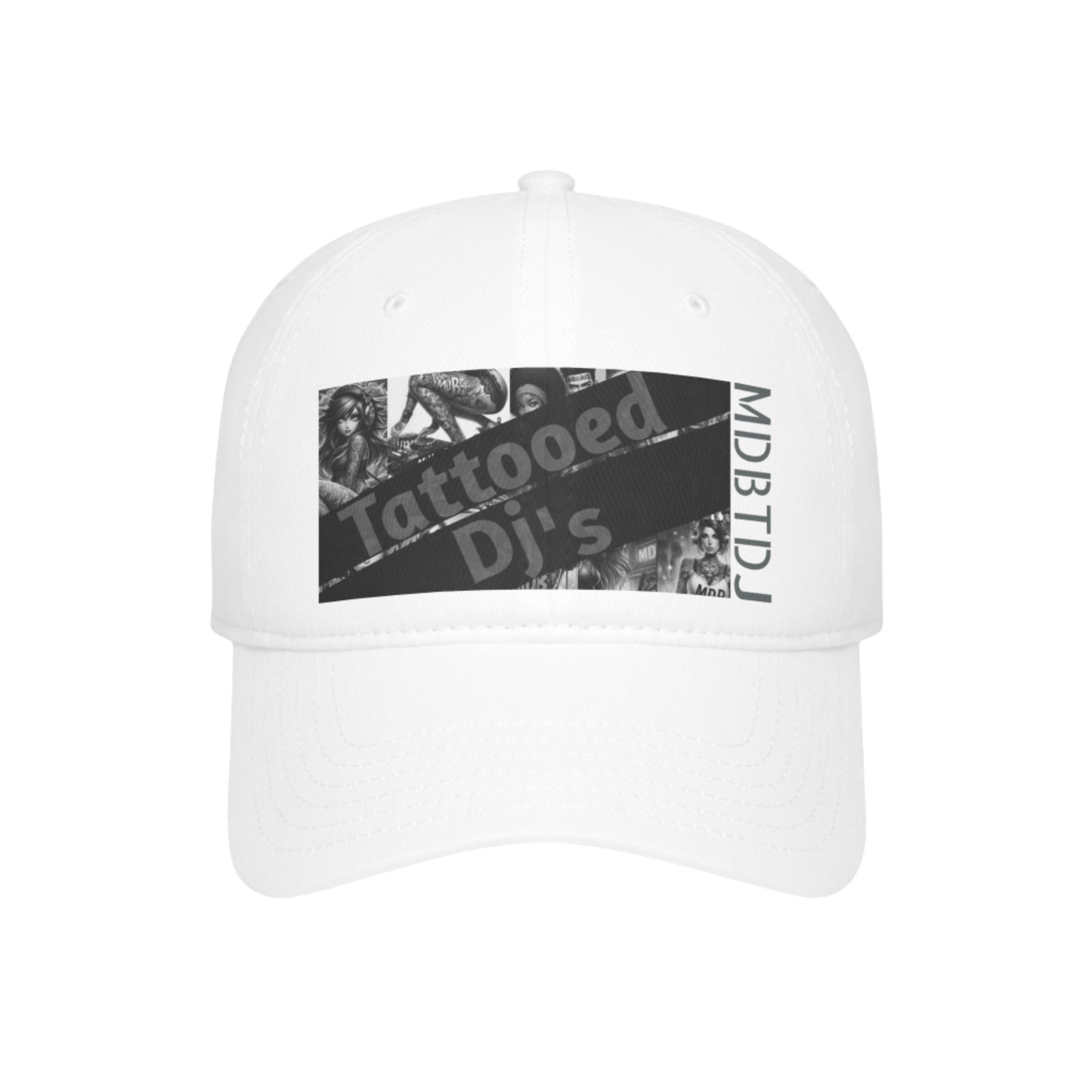 MDBTDJ#FPLGC White - Low Profile Baseball Cap Tattooed Dj's Limited Edition, Hats, Baseball Caps, Tattooed Djs Shop