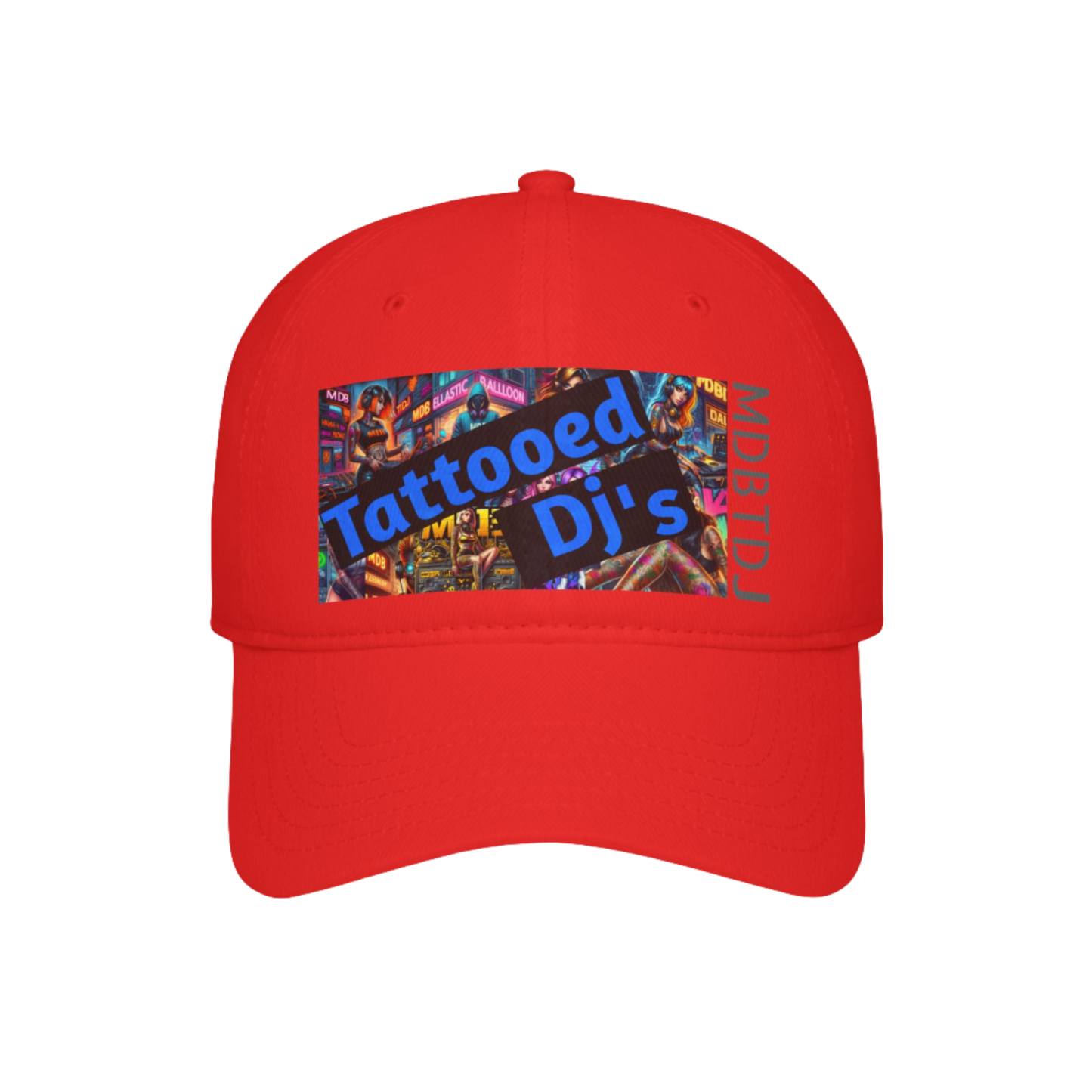 MDBTDJ#LPBCOG Red - Low Profile Baseball Cap Tattooed Dj's Limited Edition, Hats, Headwear, Tattooed Djs Shop