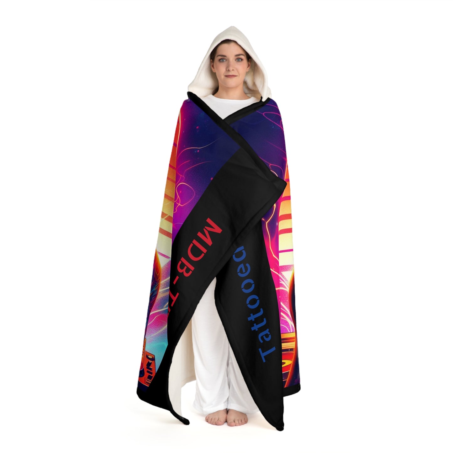 MDBTDJ#10 Hooded Sherpa Fleece Blanket Tattooed DJ's Limited Edition, All Over Prints, Tattooed Djs Shop