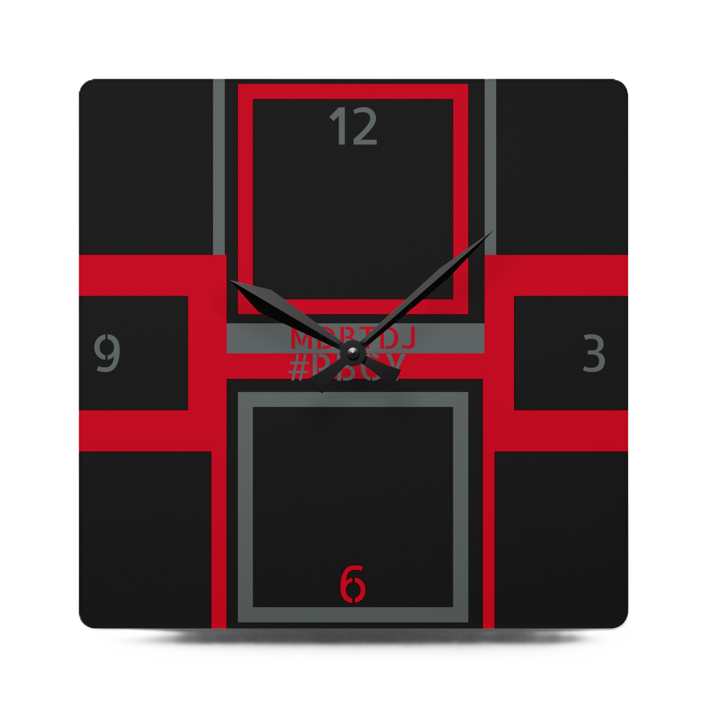 MDBTDJ#RBGY Premium Acrylic Wall Clock, Home Decor, Clocks, Tattooed Djs Shop