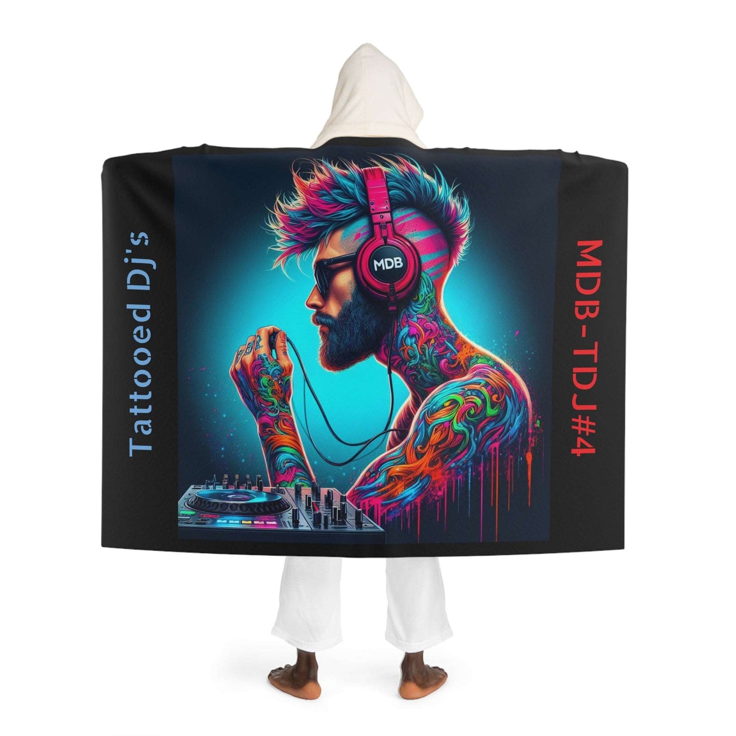 MDBTDJ#4 Hooded Sherpa Fleece Blanket Tattooed Dj's Limited Edition, All Over Prints, Tattooed Djs Shop