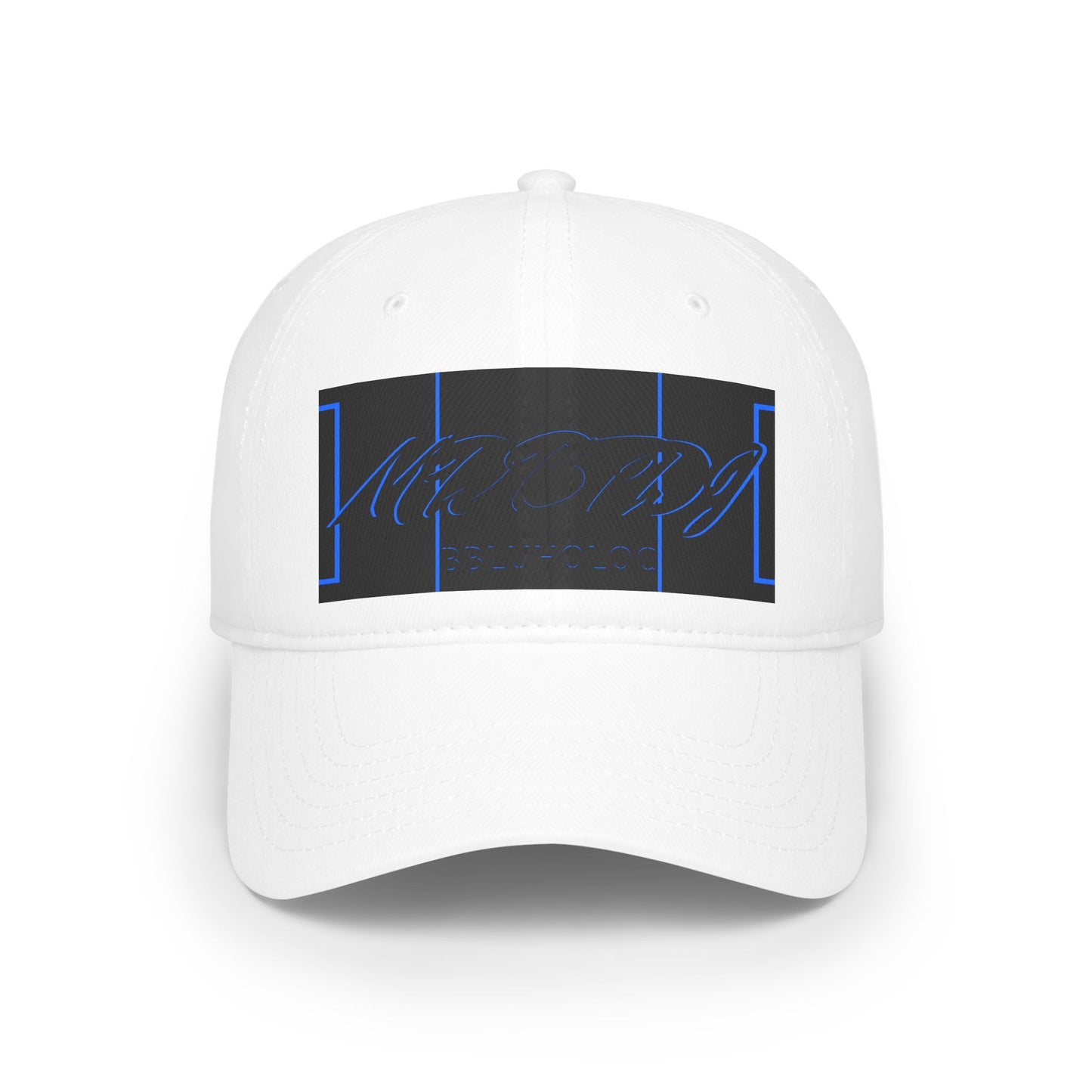 MDBTDJ#BBLUHOLOC White - Low Profile Baseball Cap, Hats, Headwear, Tattooed Djs Shop
