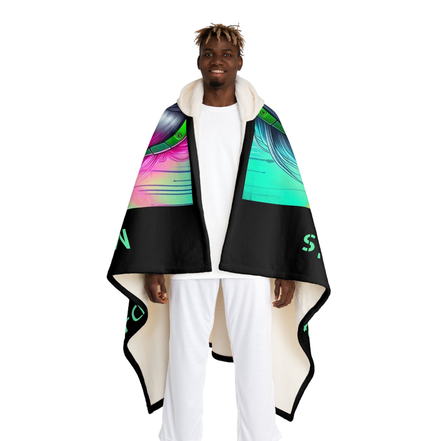 MDBTDJ#3 Hooded Sherpa Fleece Blanket Tattooed Dj's Limited Edition, All Over Prints, Tattooed Djs Shop