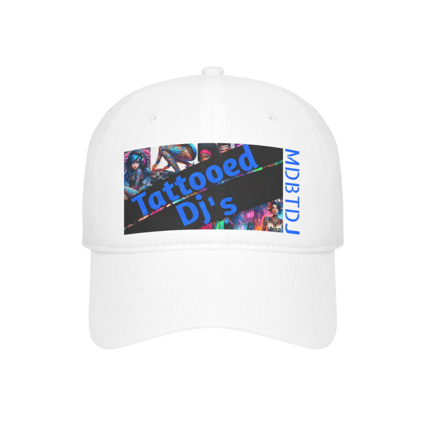 MDBTDJ#FPLCC White- Low Profile Baseball Cap Tattooed Dj's Limited Edition, Hats, Hats, Tattooed Djs Shop