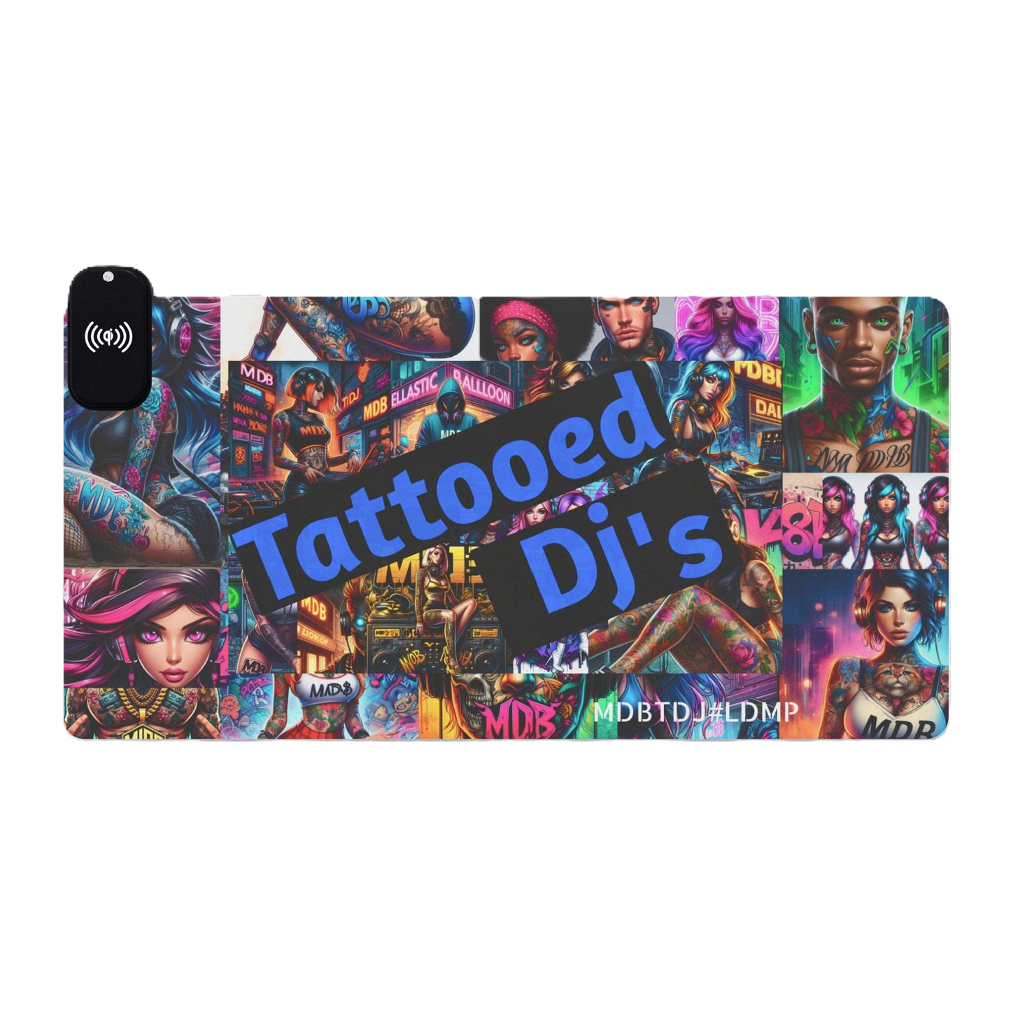 MDBTDJ#LDMP LED Gaming Mouse Pad, Wireless Charging Tattooed Dj's Limited Edition, Home Decor, Mouse Pads, Tattooed Djs Shop