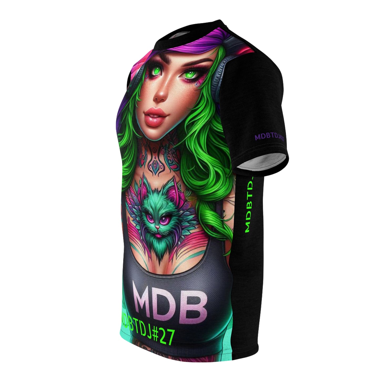 MDBTDJ#27 Premium Art Tee Shirt - Tattooed Dj's Limited Edition - Unisex, All Over Prints, Tattooed Djs Shop