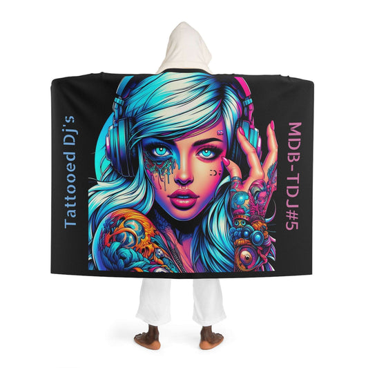 MDBTDJ#5 Hooded Sherpa Fleece Blanket Tattooed Dj's Limited Edition, All Over Prints, Tattooed Djs Shop