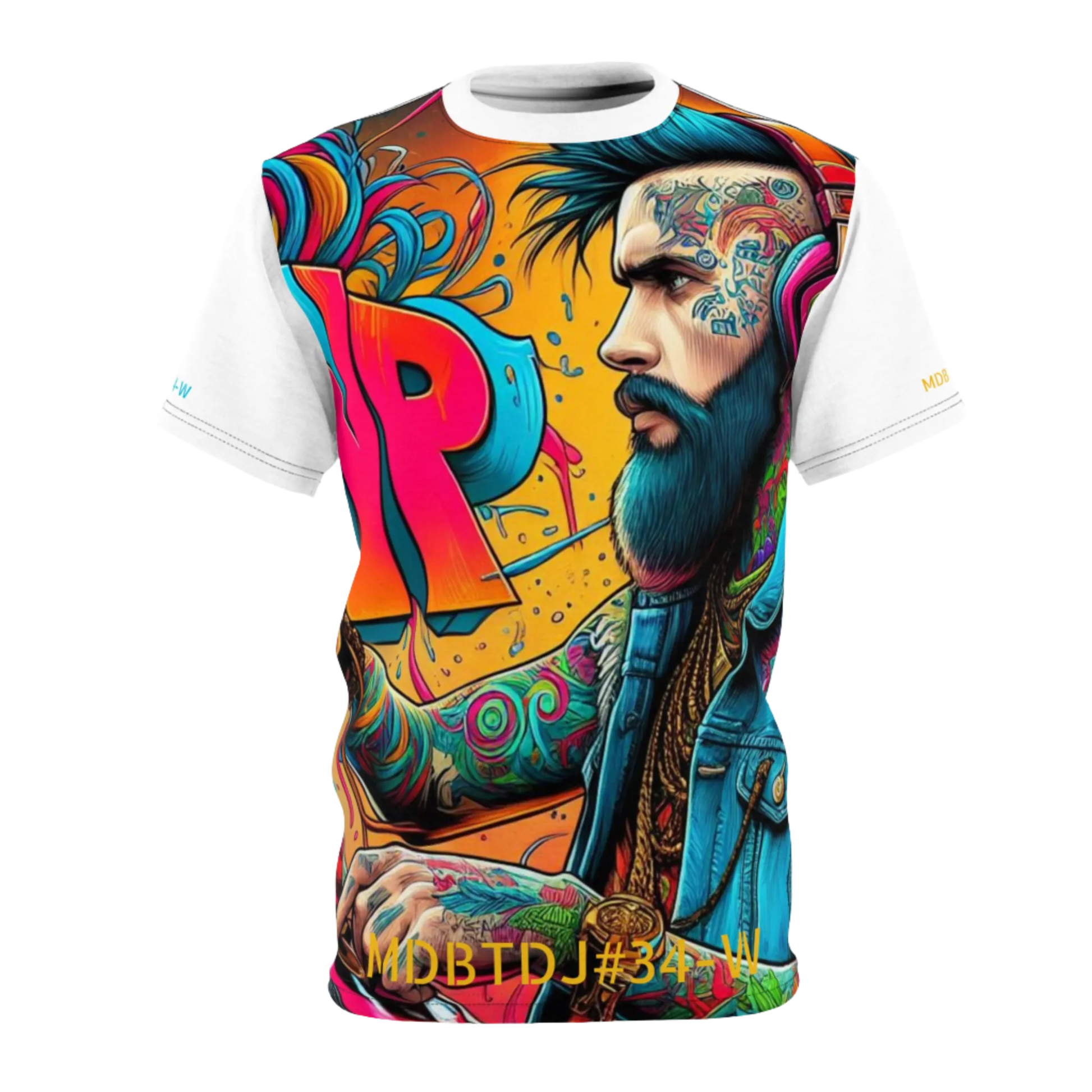 MDBTDJ#34-W Premium Art Tee Shirt - Tattooed Dj's Limited Edition - Unisex, T-Shirt, T-Shirts, Tattooed Djs Shop