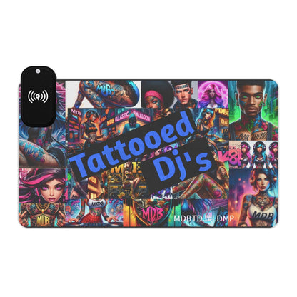 MDBTDJ#LDMP LED Gaming Mouse Pad, Wireless Charging Tattooed Dj's Limited Edition, Home Decor, Tattooed Djs Shop