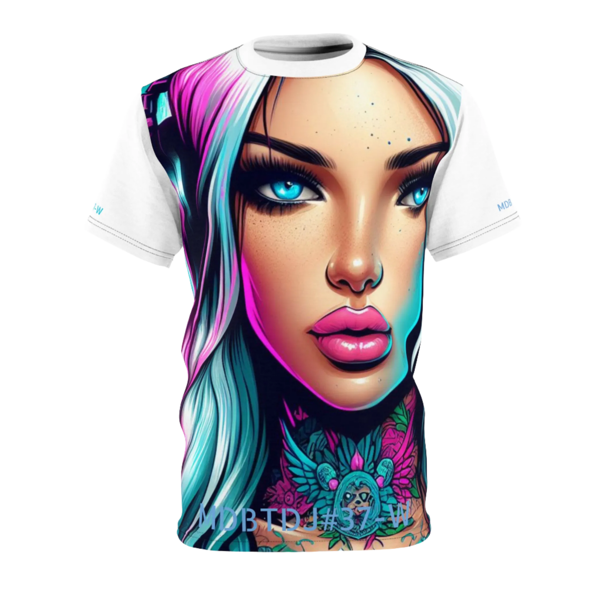 MDBTDJ#37-W Premium Art Tee Shirt - Tattooed Dj's Limited Edition - Unisex, T-Shirt, Activewear Tops, Tattooed Djs Shop