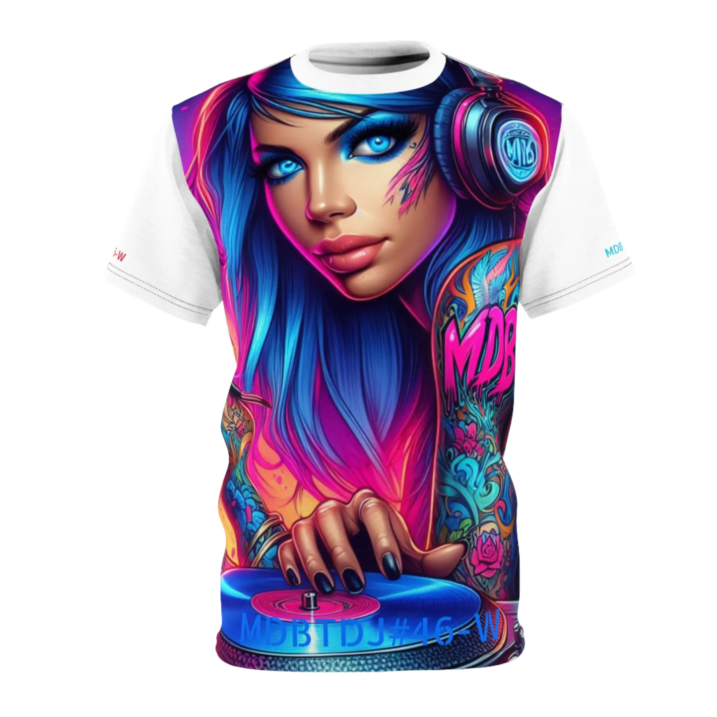 MDBTDJ#46-W Premium Art Tee Shirt - Tattooed Dj's Limited Edition - Unisex, T-Shirt, T-Shirts, Tattooed Djs Shop