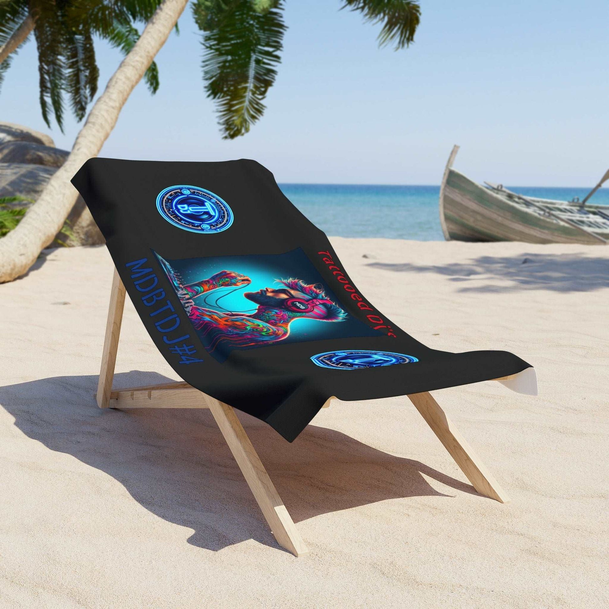 MDBTDJ#4 Beach Towel Tattooed Dj's Limited Edition, Home Decor, Apparel & Accessories, Tattooed Djs Shop
