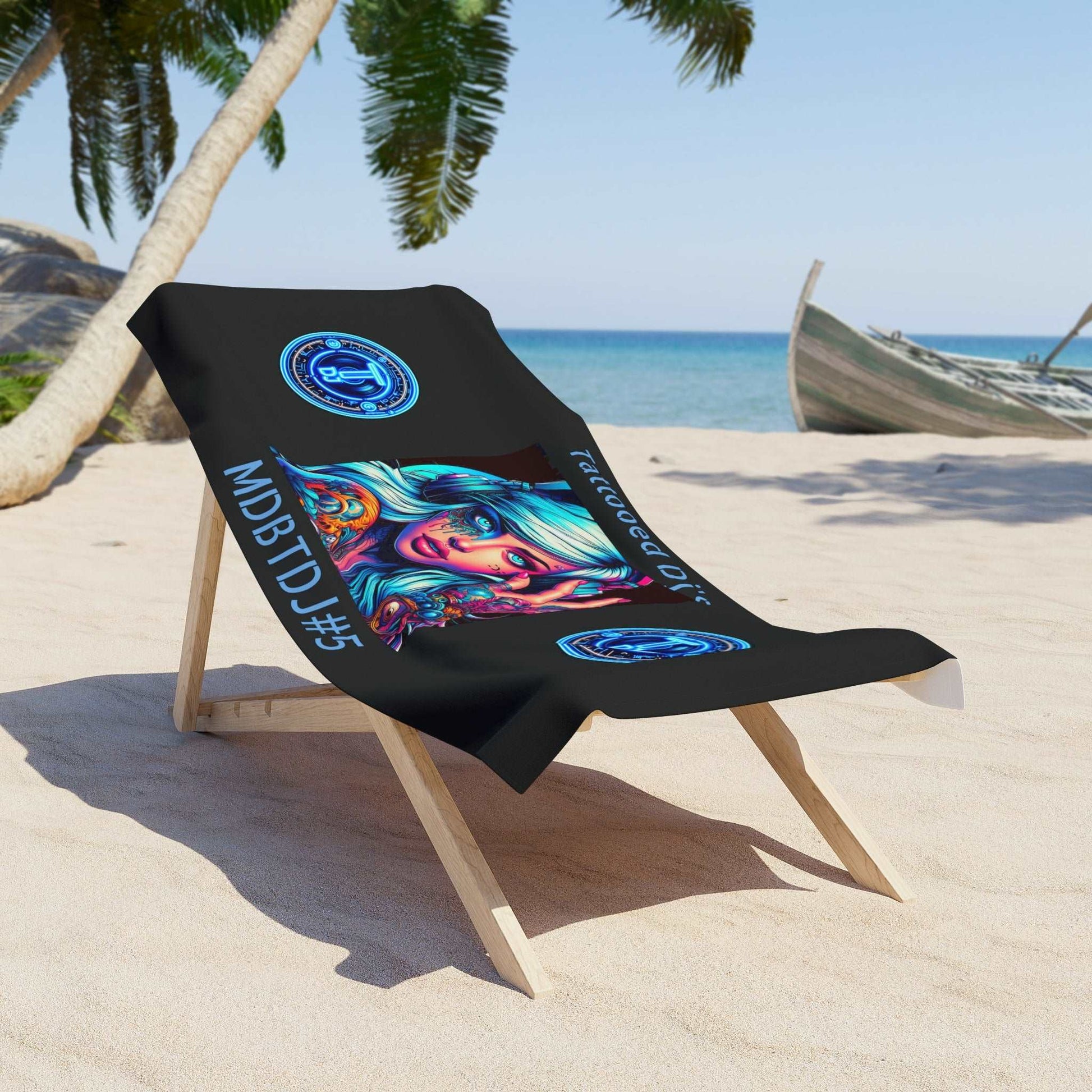 MDBTDJ#5 Beach Towel Tattooed Dj's Limited Edition, Home Decor, Apparel & Accessories, Tattooed Djs Shop