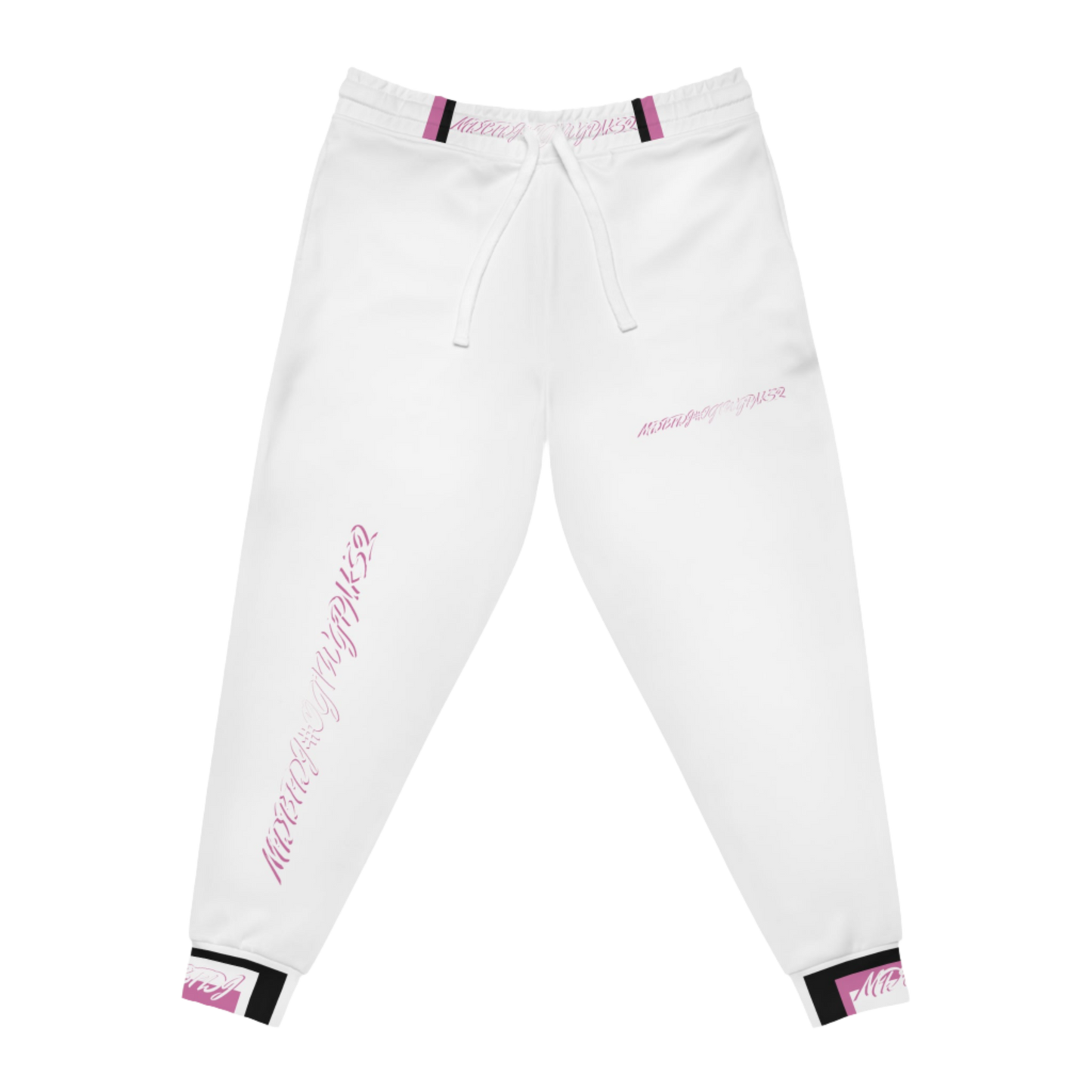 MDBTDJ#OG1WGPNKSQ Pink / Black / White Athletic Joggers