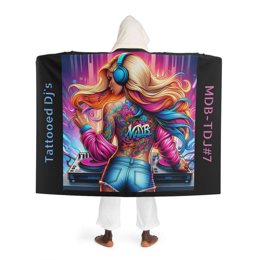 MDBTDJ#7 Hooded Sherpa Fleece Blanket Tattooed DJ's Limited Edition, All Over Prints, Tattooed Djs Shop