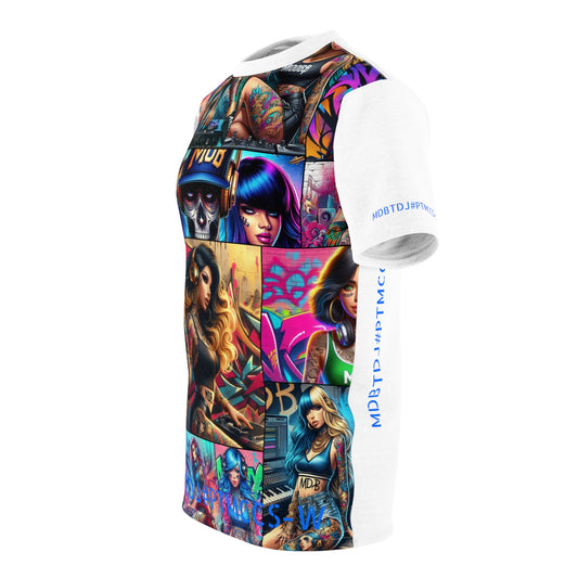 MDBTDJ#PTMCCS-W Premium Art Tee Shirt - Tattooed Dj's Limited Edition - Unisex, All Over Prints, Tattooed Djs Shop