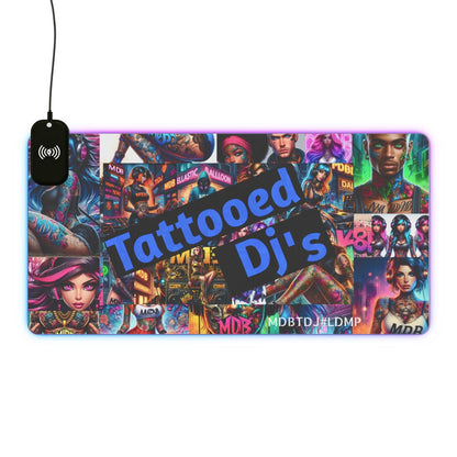 MDBTDJ#LDMP LED Gaming Mouse Pad, Wireless Charging Tattooed Dj's Limited Edition, Home Decor, Tattooed Djs Shop