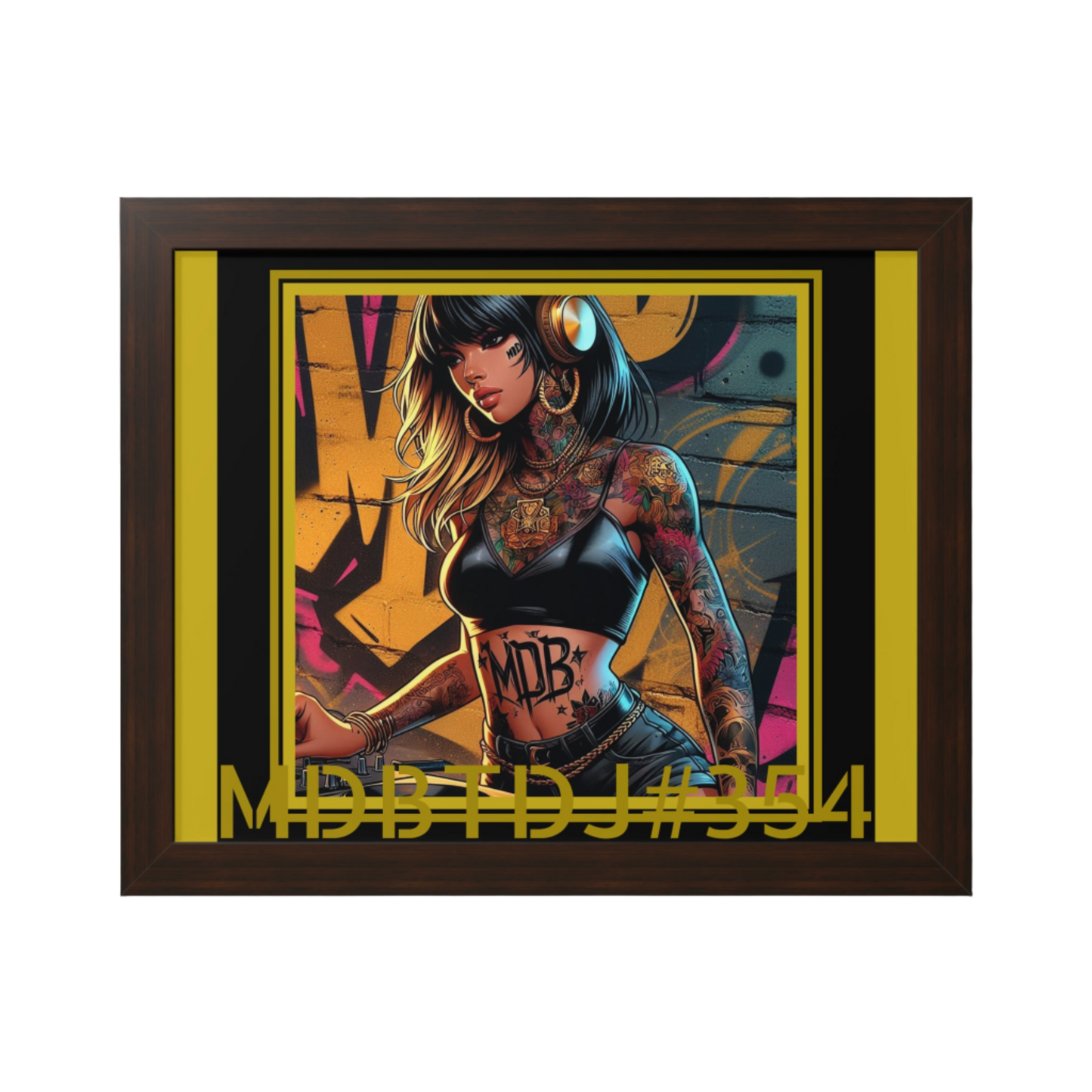 MDBTDJ#354 20x16 Tattooed Dj's LE Framed Horizontal Poster Wall Decor