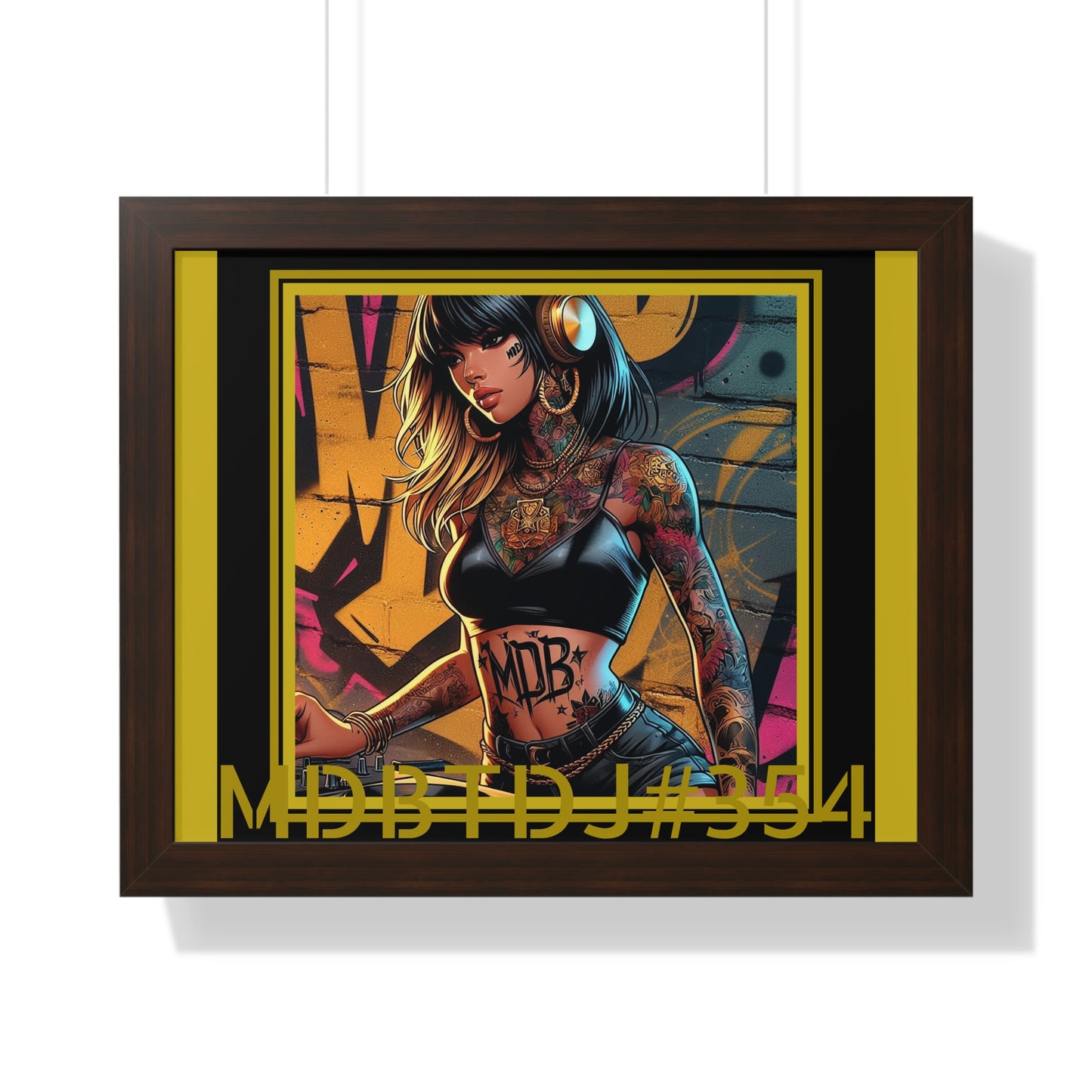 MDBTDJ#354 20x16 Tattooed Dj's LE Framed Horizontal Poster Wall Decor