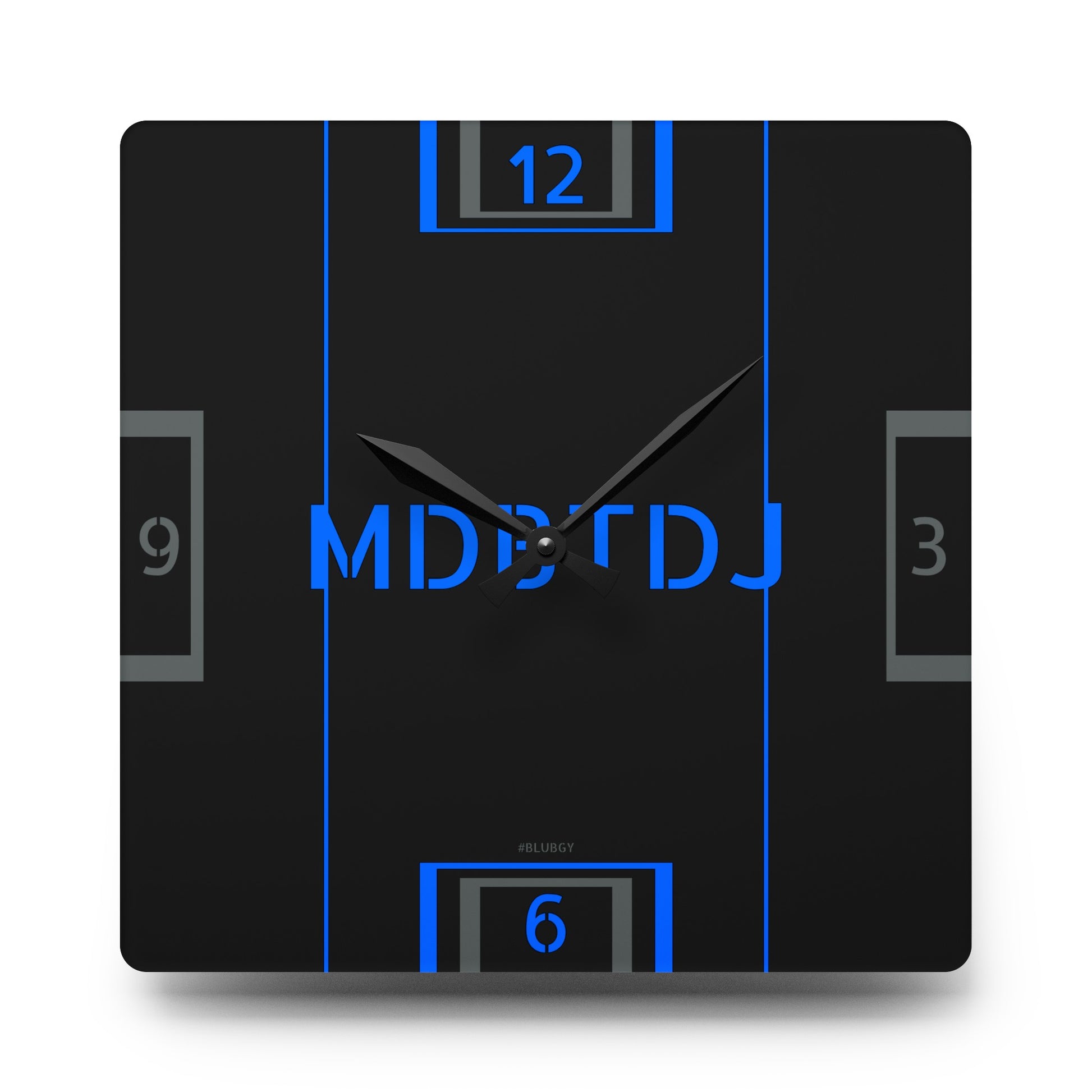 MDBTDJ#BLUBGY Acrylic Wall Clock, Home Decor, Tattooed Djs Shop