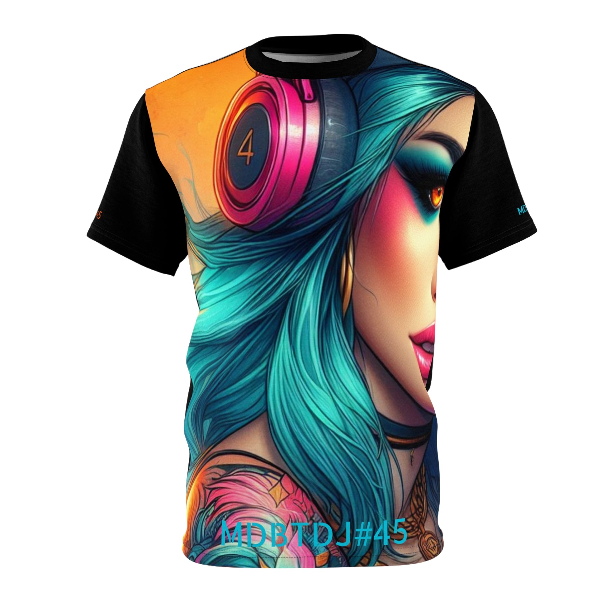 MDBTDJ#45 Premium Art Tee Shirt - Tattooed Dj's Limited Edition - Unisex, All Over Prints, Tattooed Djs Shop