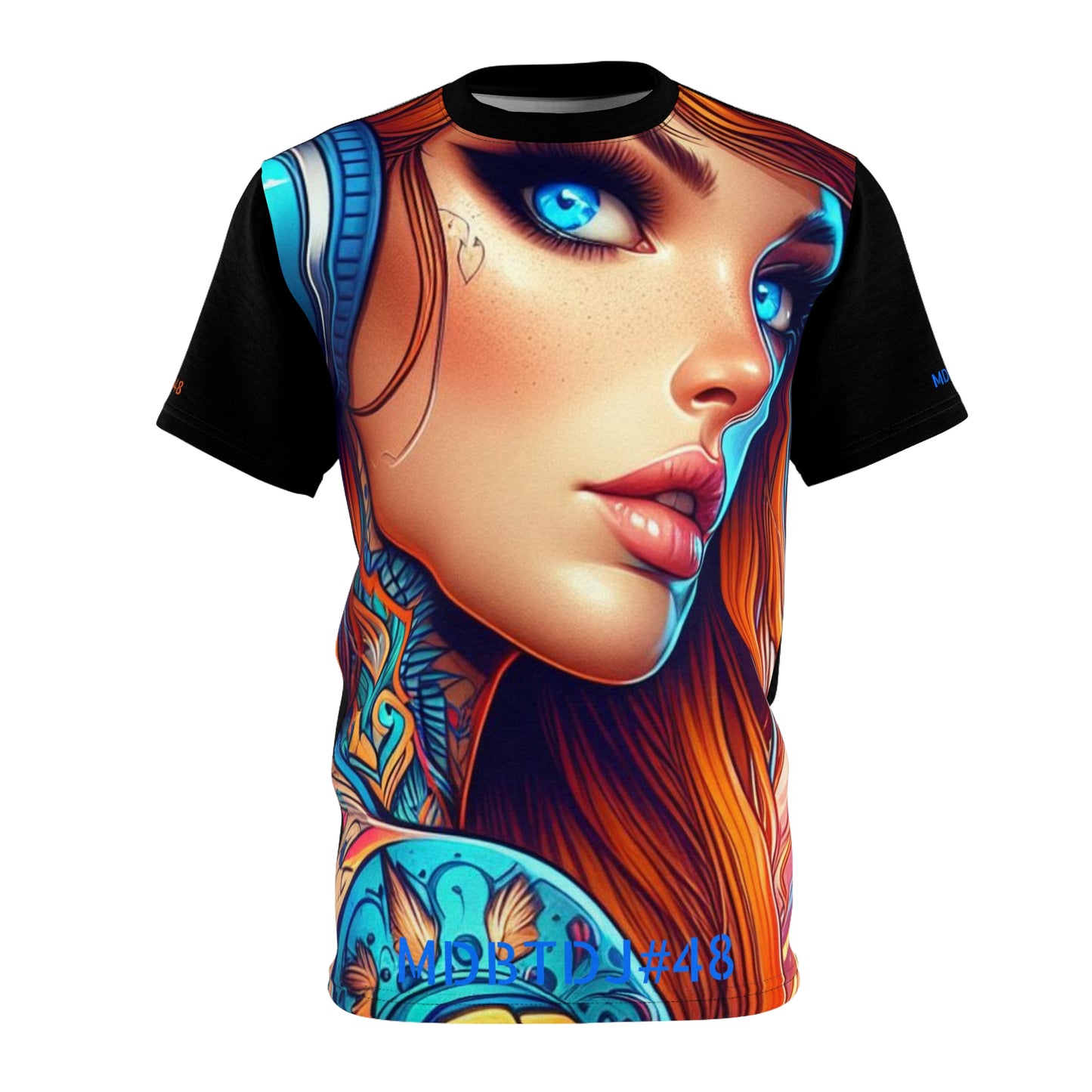 MDBTDJ#48 Premium Art Tee Shirt - Tattooed Dj's Limited Edition - Unisex, All Over Prints, Tattooed Djs Shop