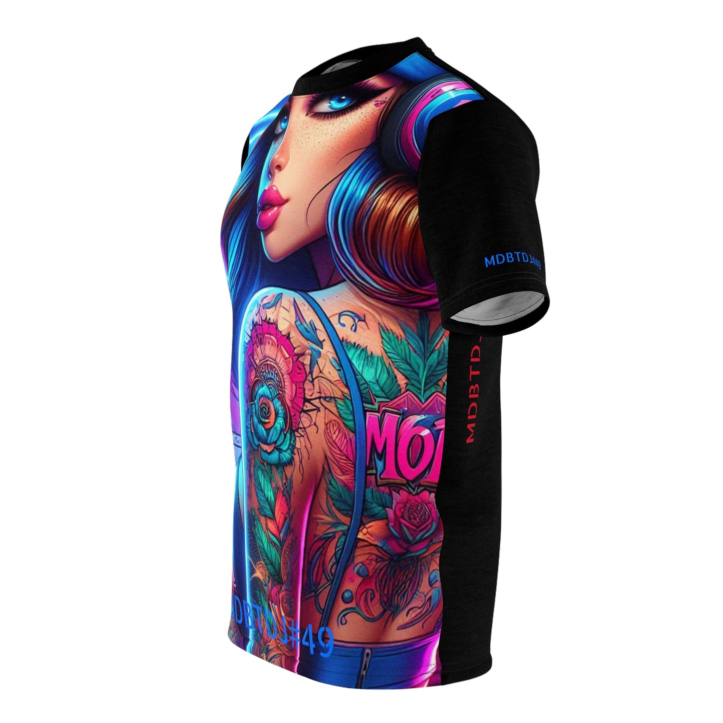 MDBTDJ#49 Premium Art Tee Shirt - Tattooed Dj's Limited Edition - Unisex, All Over Prints, Tattooed Djs Shop