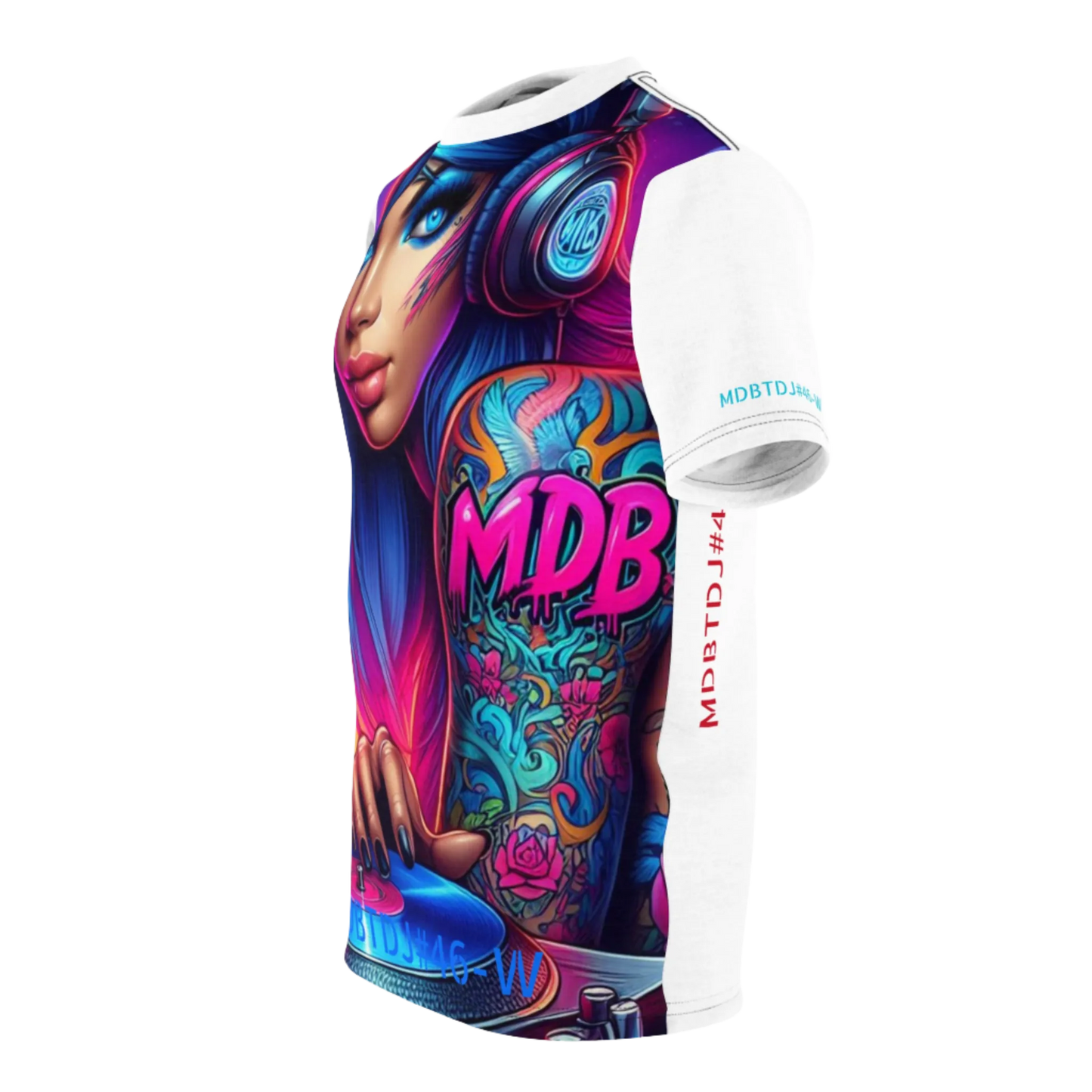 MDBTDJ#46-W Premium Art Tee Shirt - Tattooed Dj's Limited Edition - Unisex, T-Shirt, T-Shirts, Tattooed Djs Shop