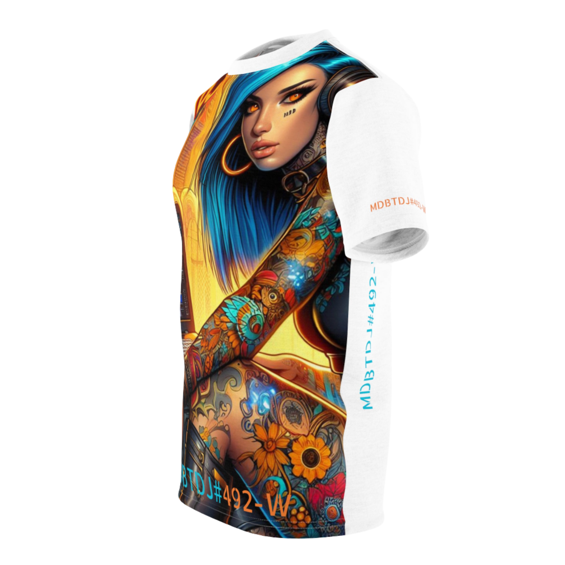 MDBTDJ#492-W Premium Art Tee Shirt - Tattooed Dj's Limited Edition - Unisex, T-Shirt, Clothing Tops, Tattooed Djs Shop