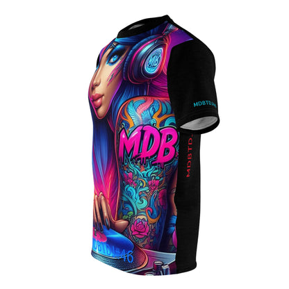 MDBTDJ#46 Premium Art Tee Shirt - Tattooed Dj's Limited Edition - Unisex, All Over Prints, Tattooed Djs Shop