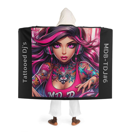 MDBTDJ#6 Hooded Sherpa Fleece Blanket Tattooed DJ's Limited Edition, All Over Prints, Tattooed Djs Shop