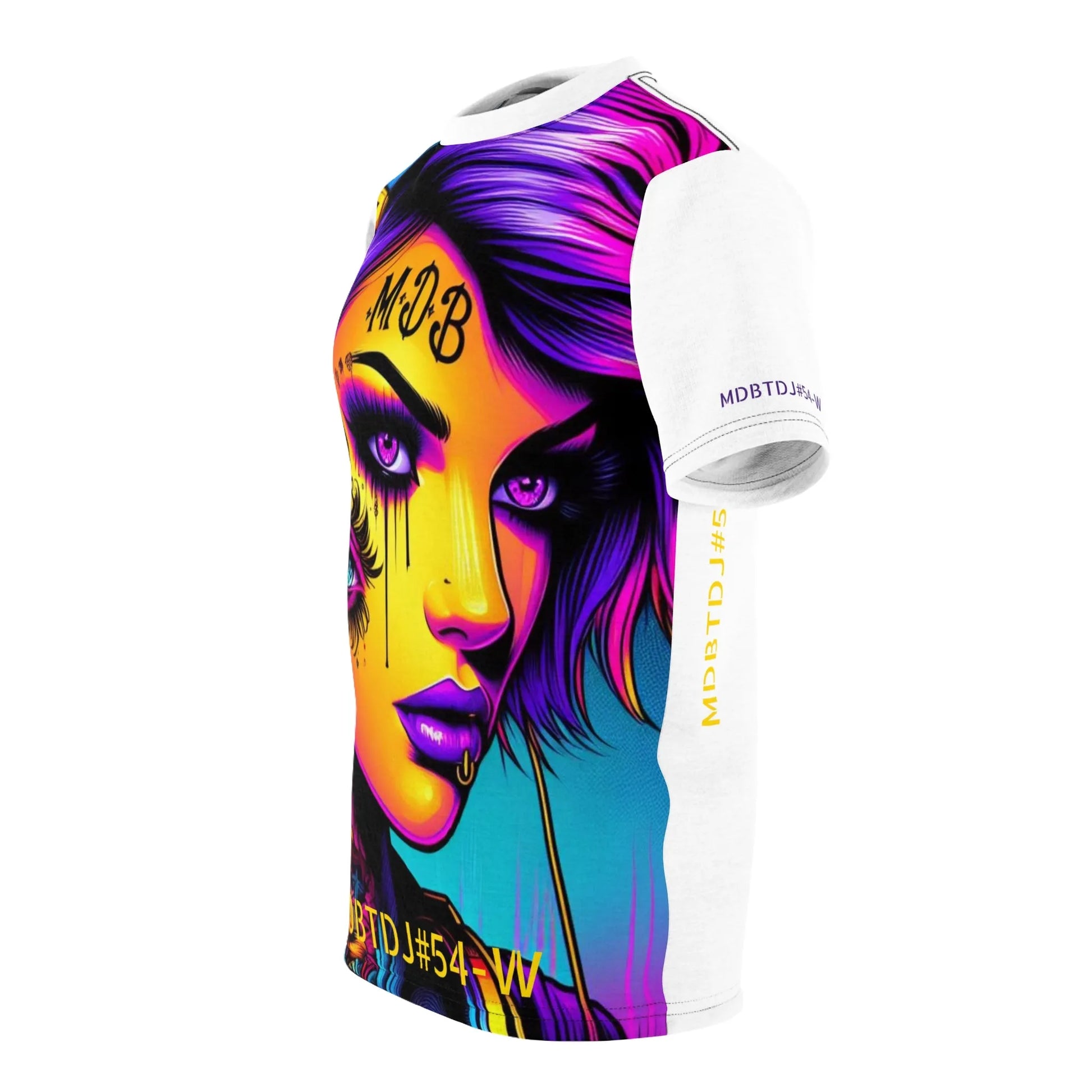 MDBTDJ#54-W Premium Art Tee Shirt - Tattooed Dj's Limited Edition - Unisex, All Over Prints, Tattooed Djs Shop