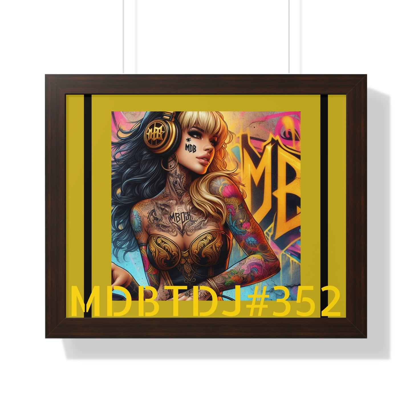 MDBTDJ#352 20x16 Framed Horizontal Poster Wall Decor, Poster, Tattooed Djs Shop