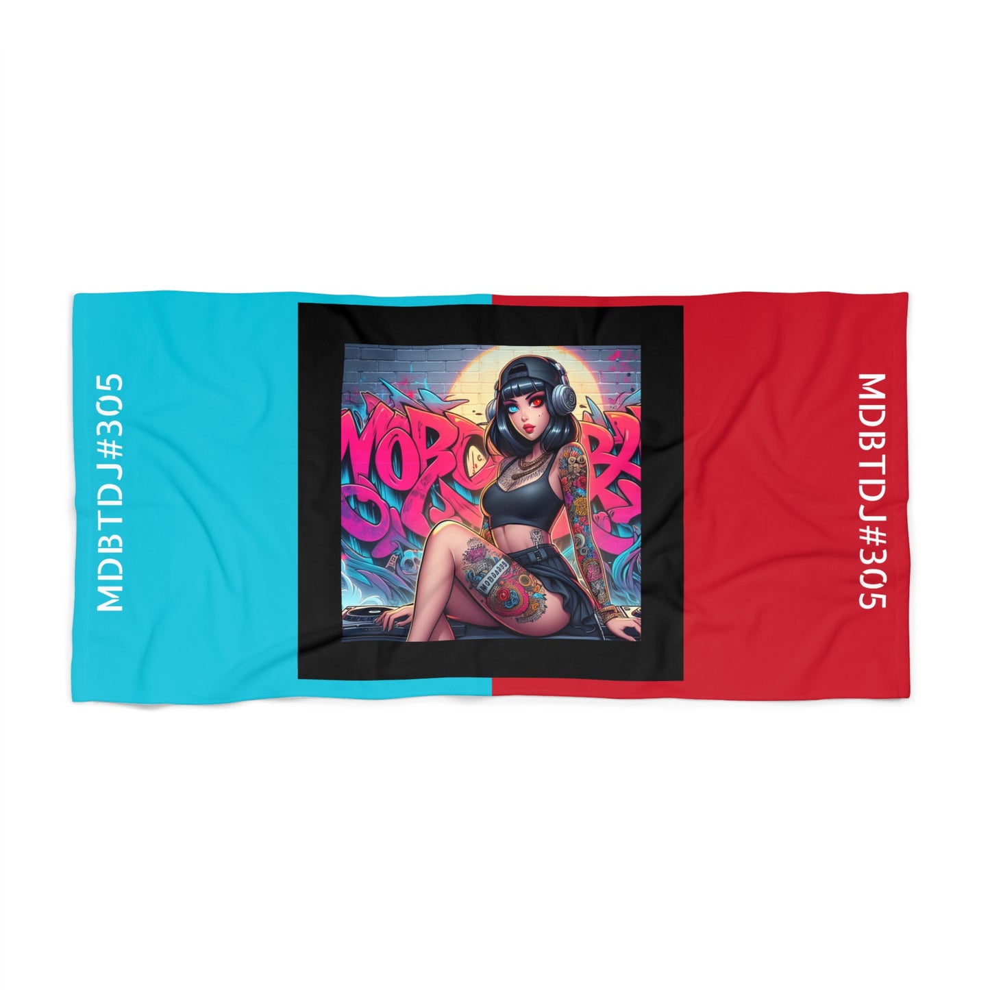 MDBTDJ#305 Premium Art Beach Towel, Home Decor, Tattooed Djs Shop