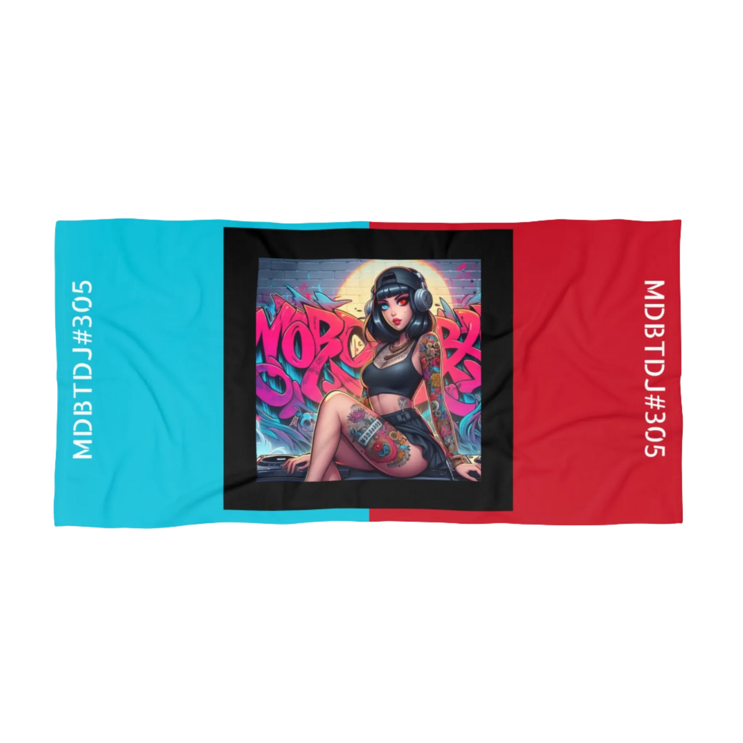 MDBTDJ#305 Premium Art Beach Towel Tattooed Dj's, Beach Towel, Beach Towels, Tattooed Djs Shop