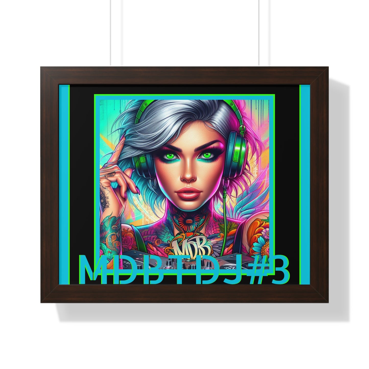 MDBTDJ#3 20x16 Tattooed Dj's LE Framed Horizontal Poster Wall Decor