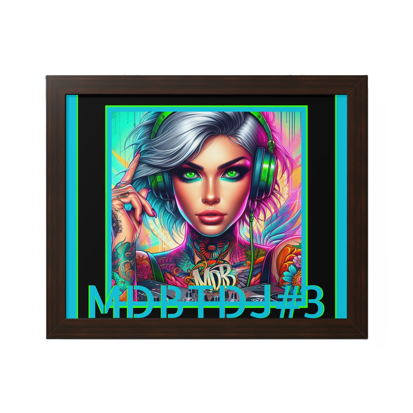 MDBTDJ#3 20x16 Tattooed Dj's LE Framed Horizontal Poster Wall Decor