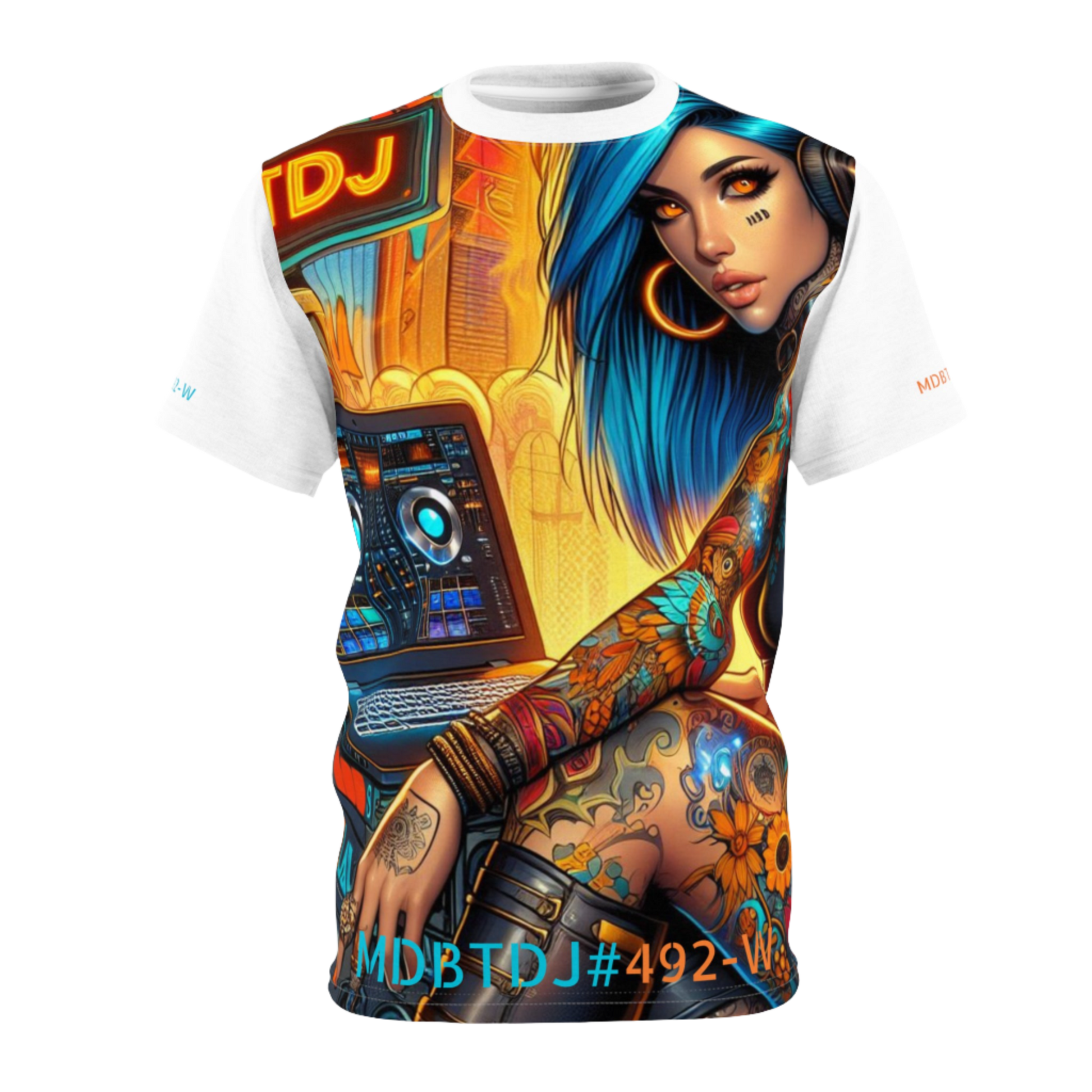 MDBTDJ#492-W Premium Art Tee Shirt - Tattooed Dj's Limited Edition - Unisex, T-Shirt, Clothing Tops, Tattooed Djs Shop