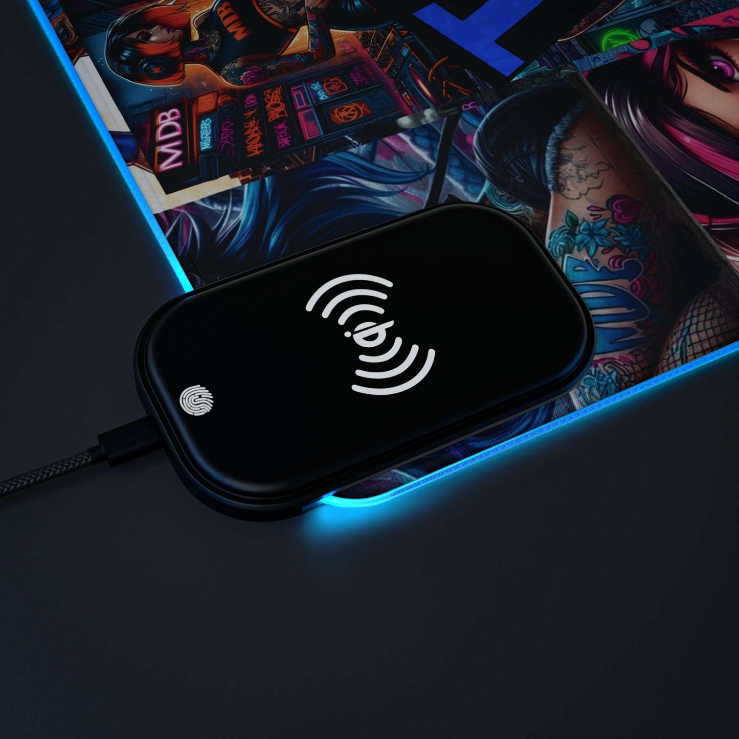 MDBTDJ#LDMP LED Gaming Mouse Pad, Wireless Charging Tattooed Dj's Limited Edition, Home Decor, Tattooed Djs Shop