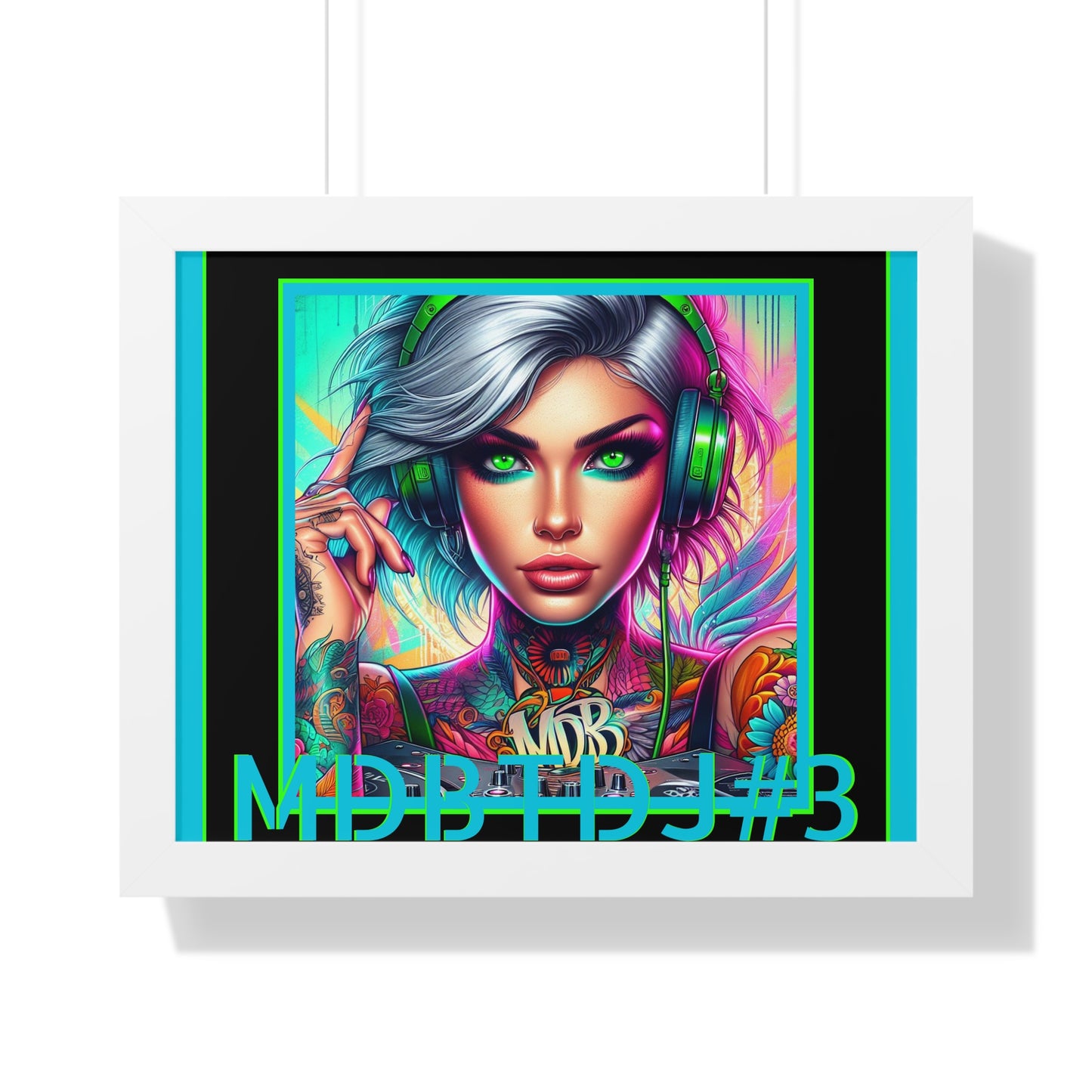 MDBTDJ#3 20x16 Tattooed Dj's LE Framed Horizontal Poster Wall Decor