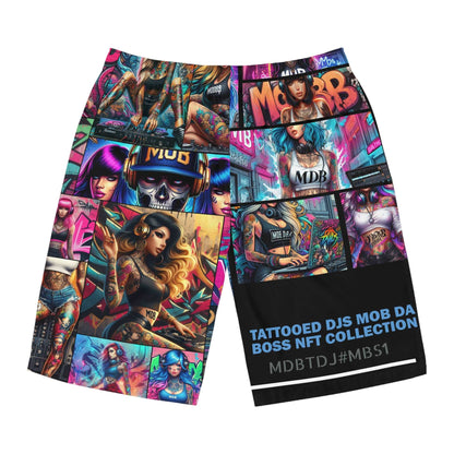 MDBTDJ#MBS1 Men's Board Shorts Tattooed Dj's Limited Edition Swim Wear, All Over Prints, Tattooed Djs Shop