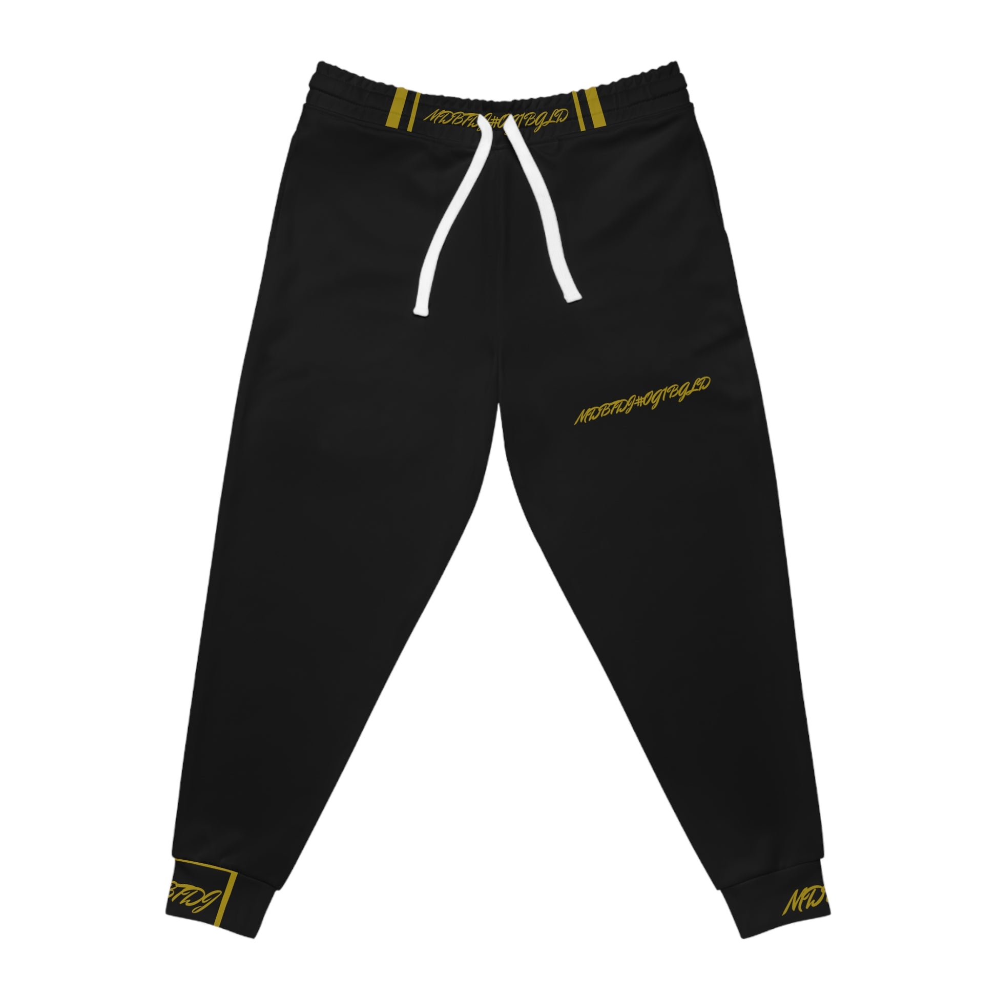 MDBTDJ#OG1BGLD Athletic Joggers Activewear Sweat Pants, All Over Prints, Tattooed Djs Shop