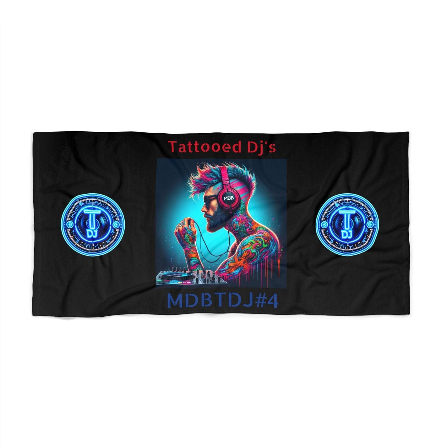 MDBTDJ#4 Beach Towel Tattooed Dj's Limited Edition, Home Decor, Apparel & Accessories, Tattooed Djs Shop