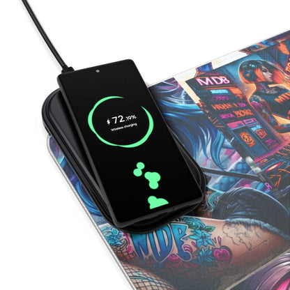 MDBTDJ#LDMP LED Gaming Mouse Pad, Wireless Charging Tattooed Dj's Limited Edition, Home Decor, Tattooed Djs Shop