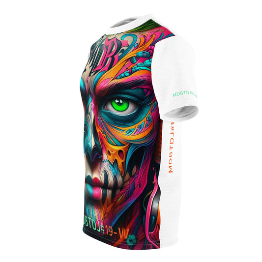 MDBTDJ#19-W Premium Art Tee Shirt - Tattooed Dj's Limited Edition - Unisex, All Over Prints, Tattooed Djs Shop