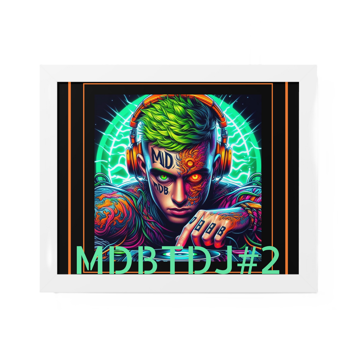 MDBTDJ#2 20x16 Tattooed Dj's LE Framed Horizontal Poster Wall Decor